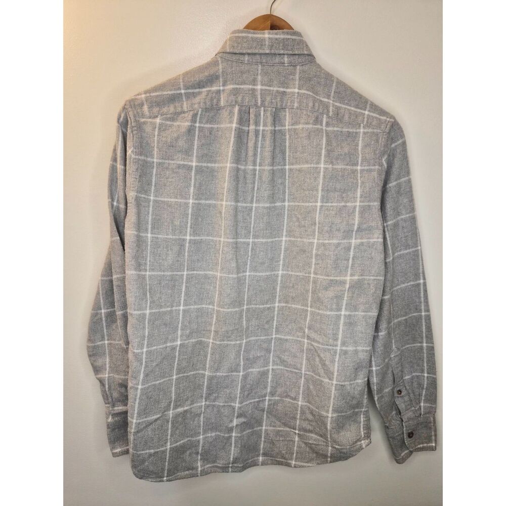 J Crew Slim Untucked Gray Plaid Flannel Spring Soft Brushed Twill Minimalist - Picture 9 of 11